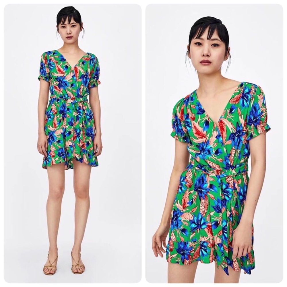 Zara Wrap floral dress Small